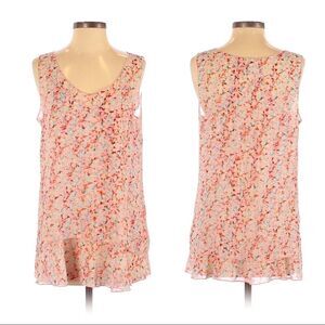 CAbi XS Pink Floral scoop neck sleeveless …